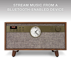 Victrola Century Signature+ vinylstream output lets records stream to Bluetooth speakers.