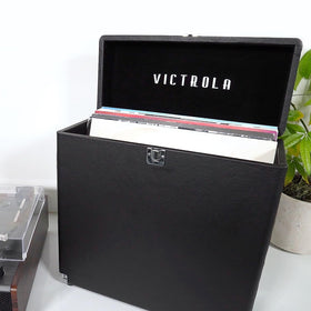Victrola Collector Case holds up to 30 records for organized listening sessions.