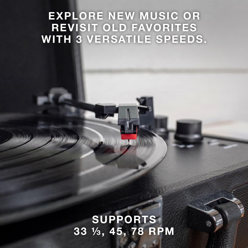 Victrola Journey 3-speed turntable for versatile vinyl playback.