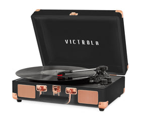 Victrola Journey close-up in black rose gold highlighting premium finish