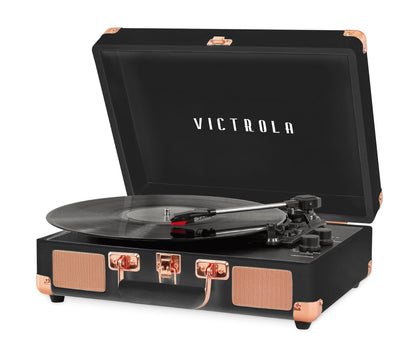 Victrola Journey close-up in black rose gold highlighting premium finish