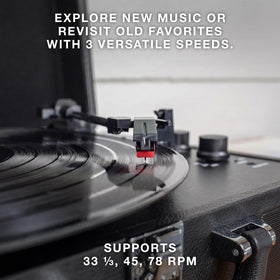Victrola Journey built-in speakers delivering clear sound in a compact space