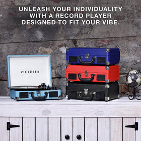 Victrola Journey built-in speakers deliver room-filling sound.