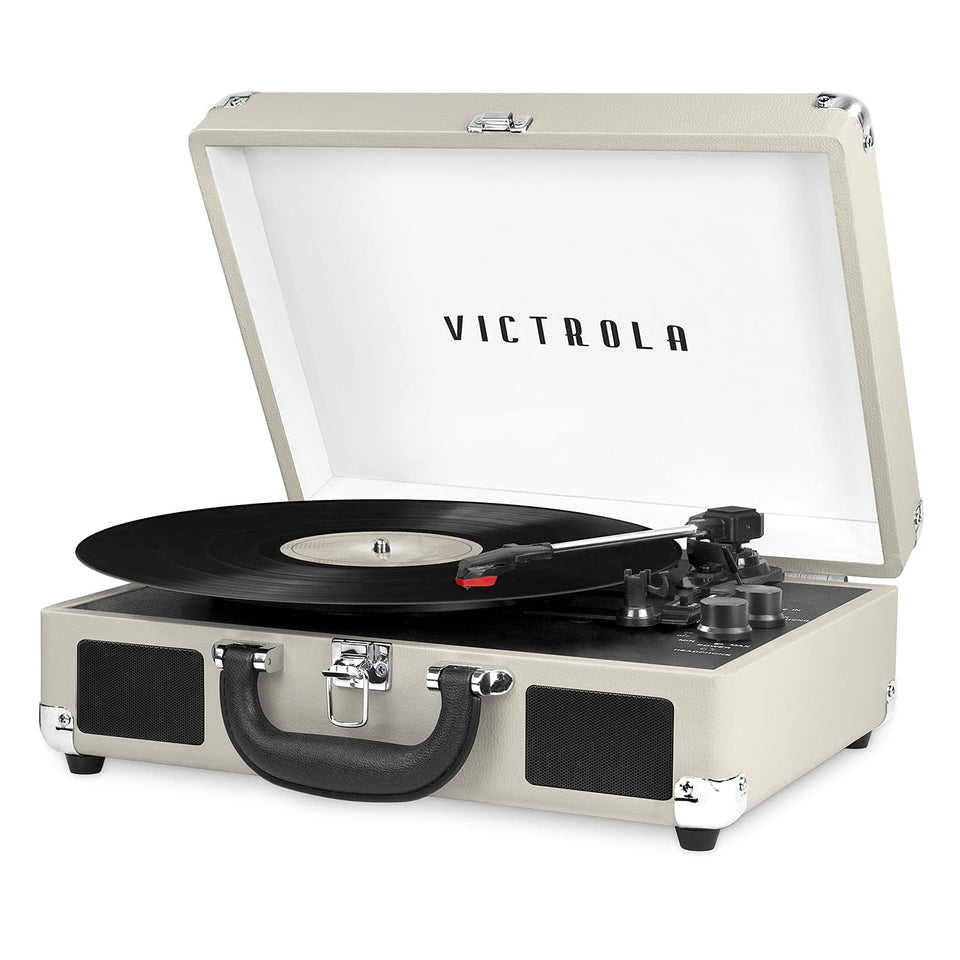 Victrola Journey front suitcase view showcasing portable design and retro style benefit
