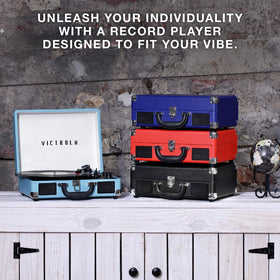 Victrola Journey Green Olive RCA outputs for external speaker connections.