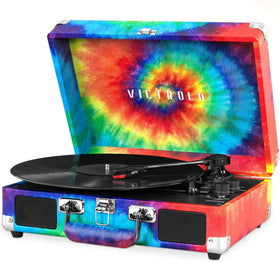 Victrola Journey open top view of turntable and platter for easy record placement benefit