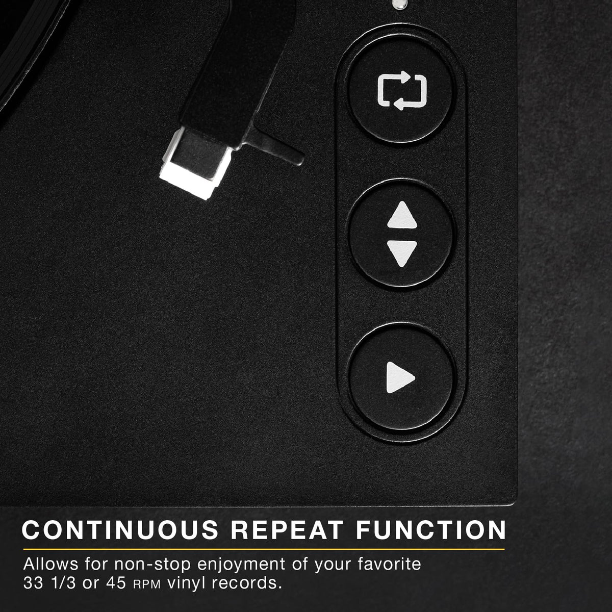 Victrola RCA preamp switch enabling wired playback flexibility.
