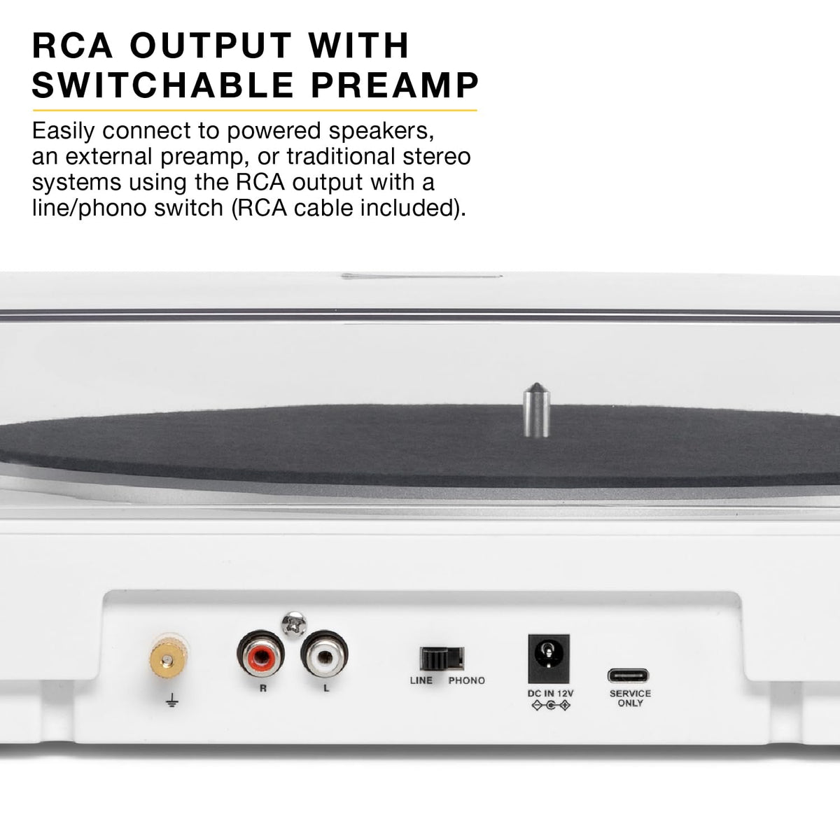 Victrola removable dust cover protecting records and showcasing modern style.