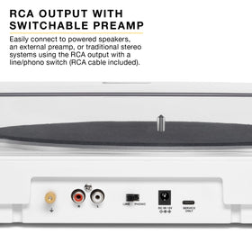 Victrola removable dust cover protecting records and showcasing modern style.