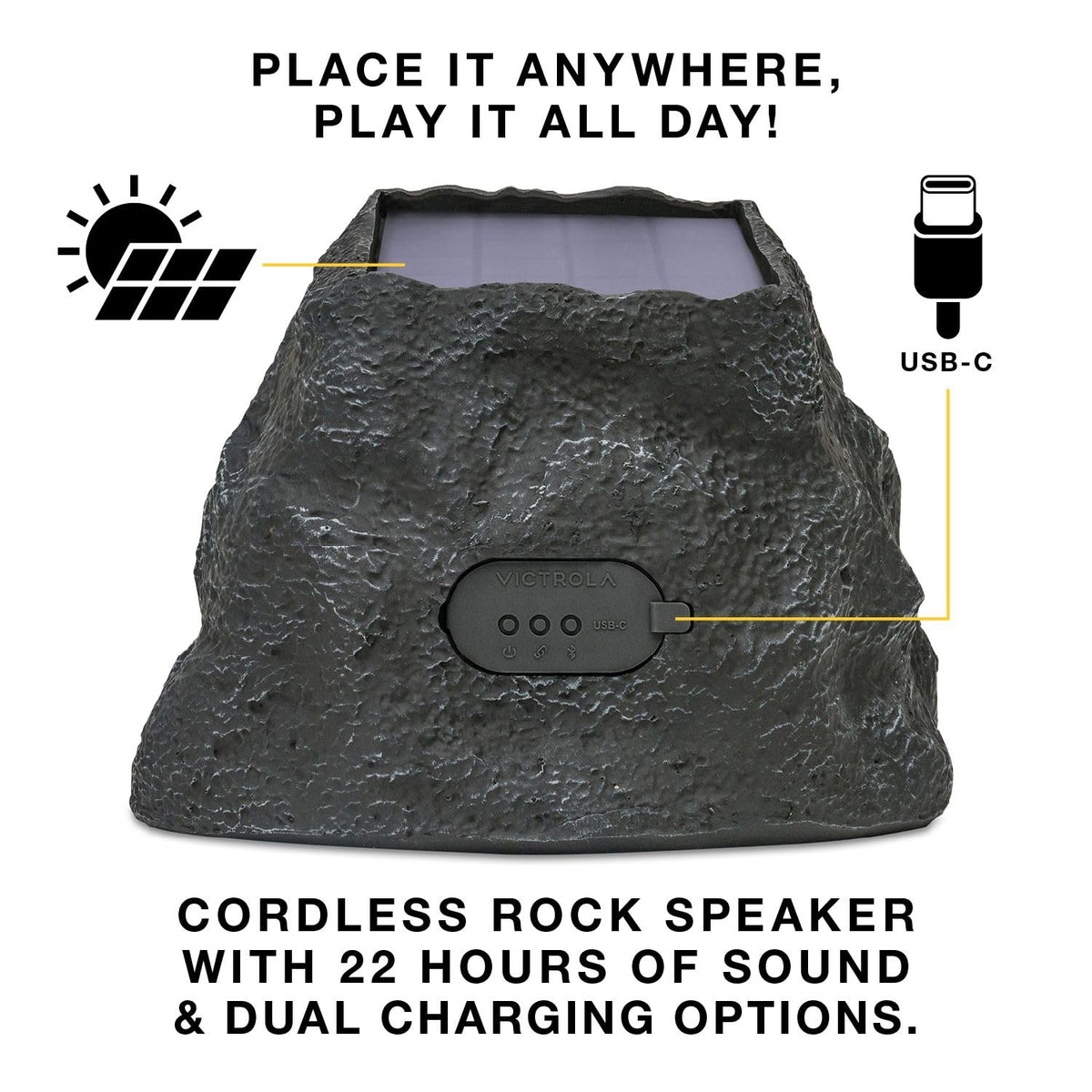 Victrola Rock Speaker Connect on patio for outdoor sound