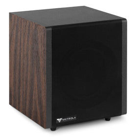 Victrola S1 subwoofer with front-firing woofer delivering deep, precise bass.