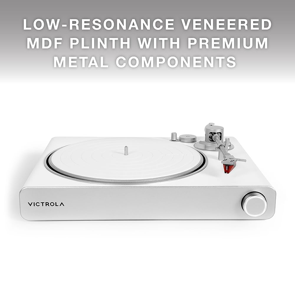 Victrola Stream Carbon carbon fiber tonearm for improved tracking.