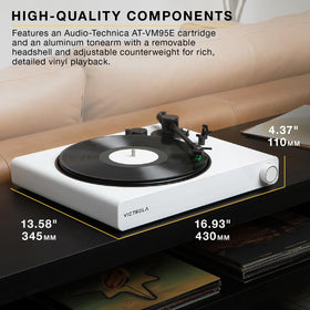 Victrola Stream Onyx AT-VM95E cartridge delivers detailed playback