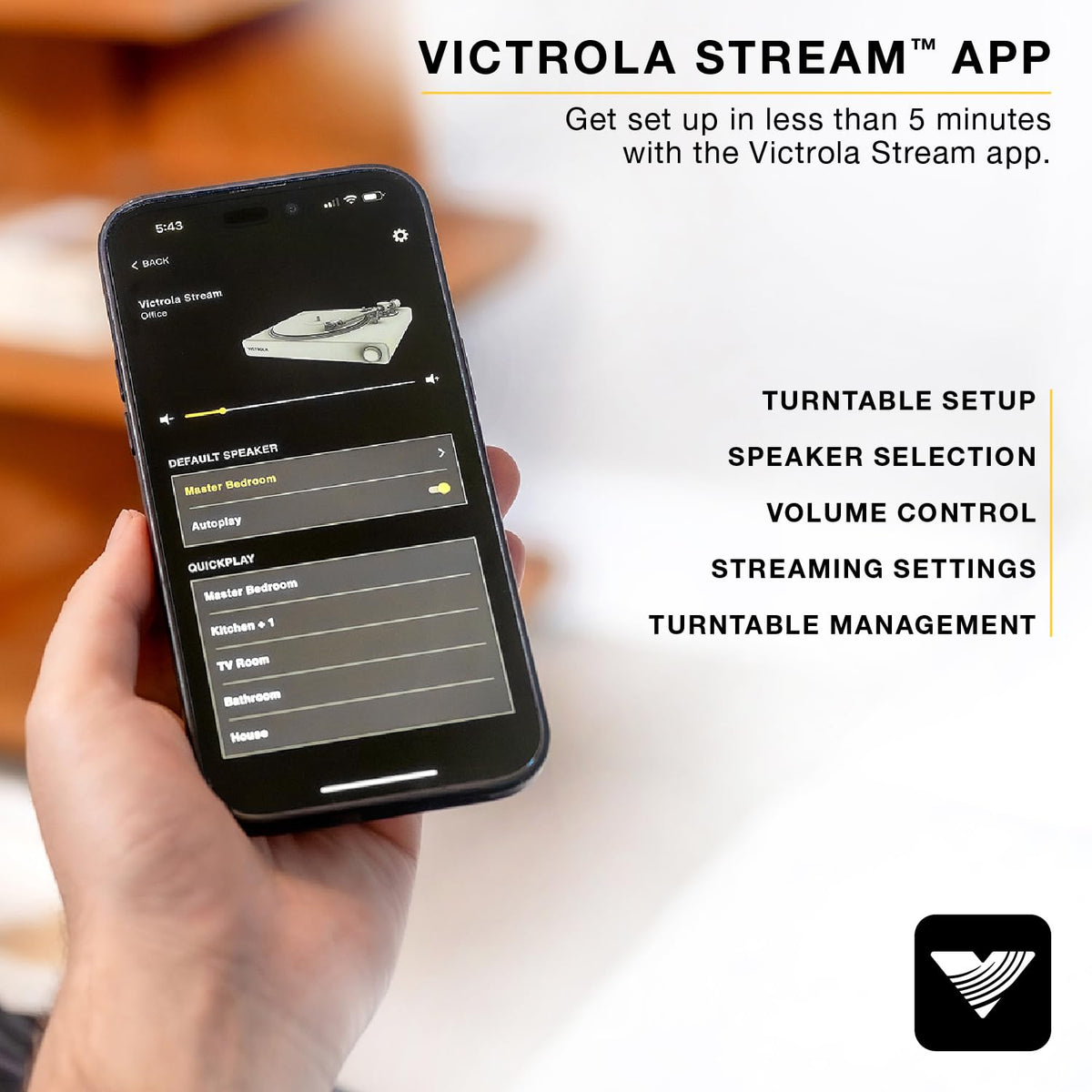 Victrola Stream Onyx ethernet port and Wi-Fi keep setup simple