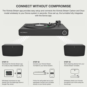 Victrola Stream Onyx removable headshell with adjustable counterweight.