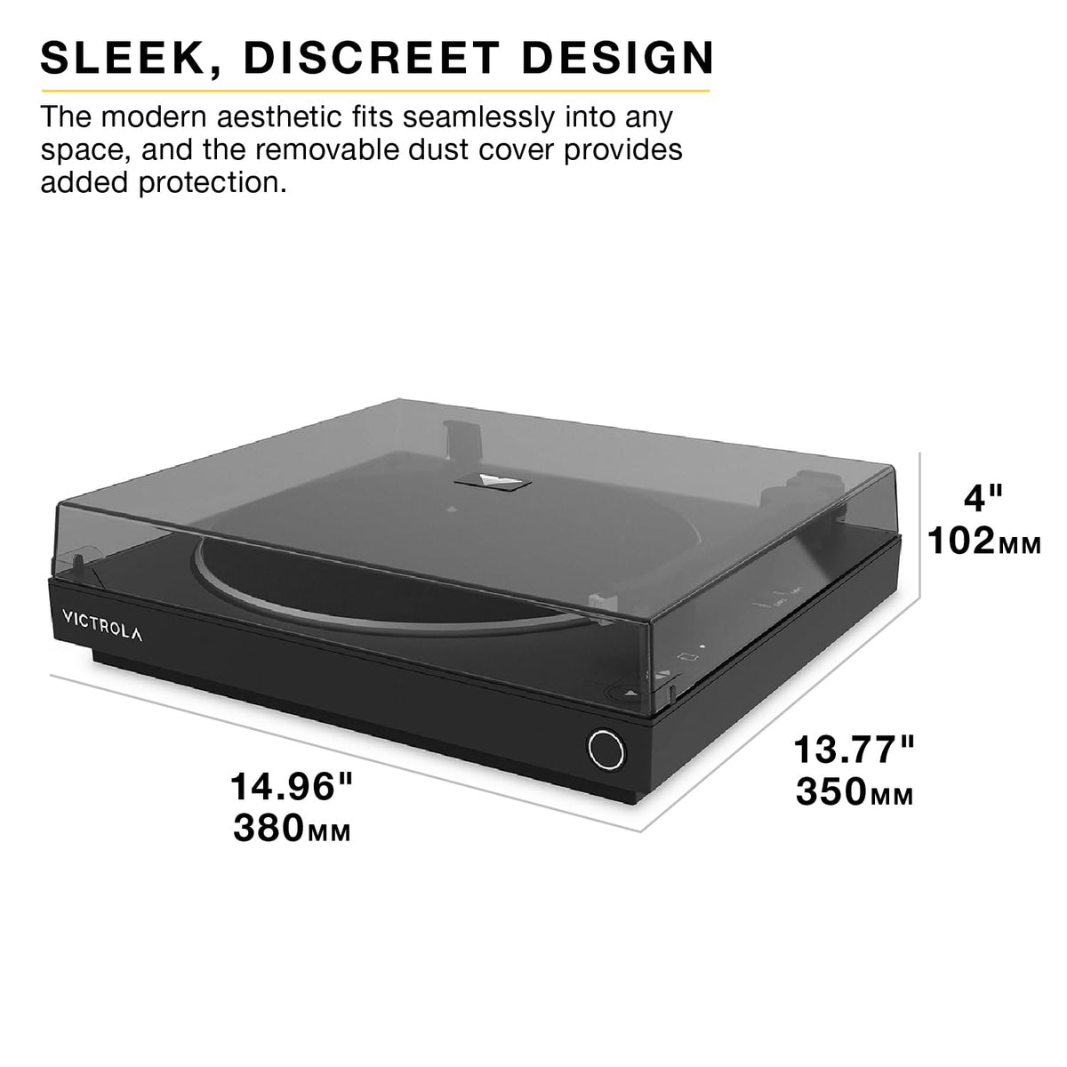 Victrola two-speed selector emphasizing 33/45 rpm versatility.