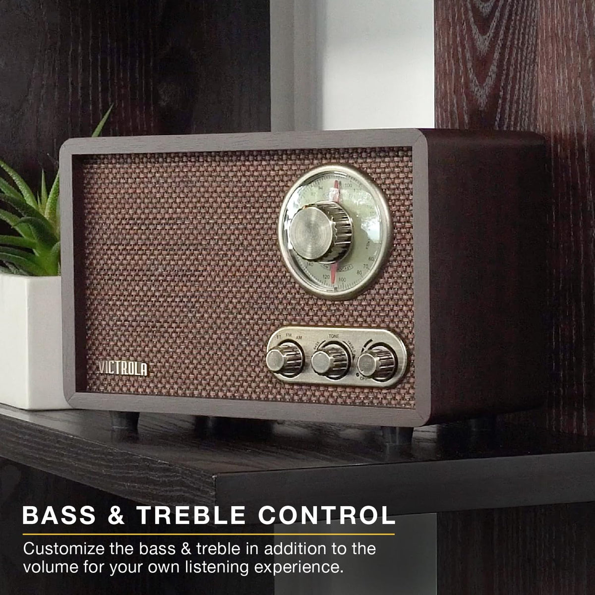 Victrola Willow bass and treble controls for tone shaping in real time