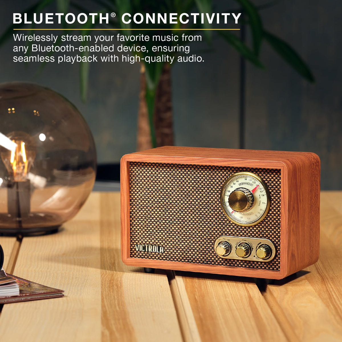 Victrola Willow built-in speakers delivering balanced vintage-inspired sound