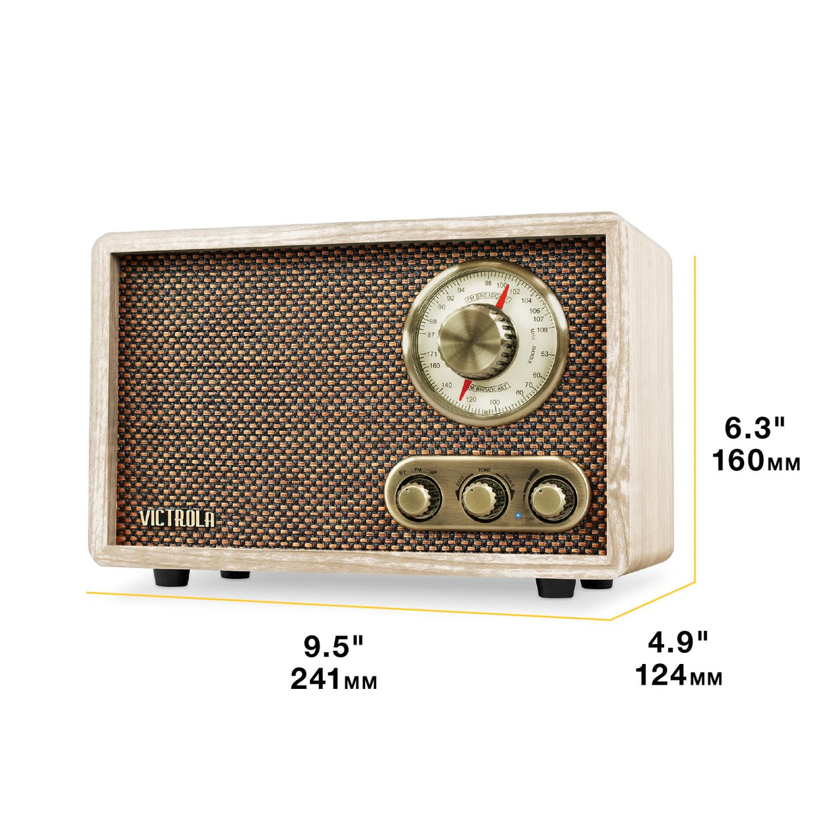 Victrola Willow compact dimensions fit neatly on shelves and desks