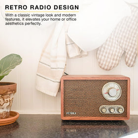 Victrola Willow elegant wood finish design enhancing retro décor