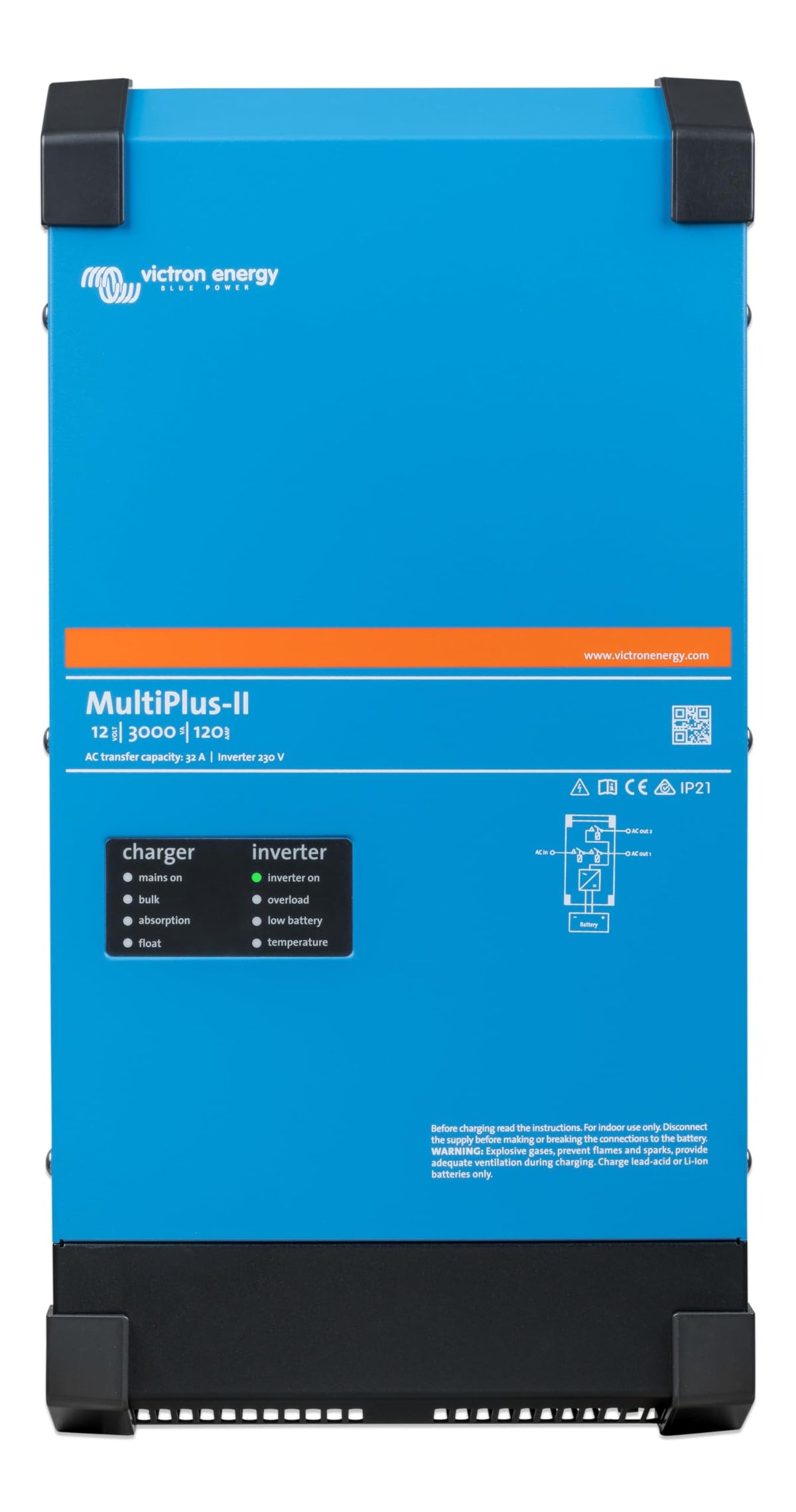 Victron Energy MultiPlus-II inverter powering a cabin with clean energy