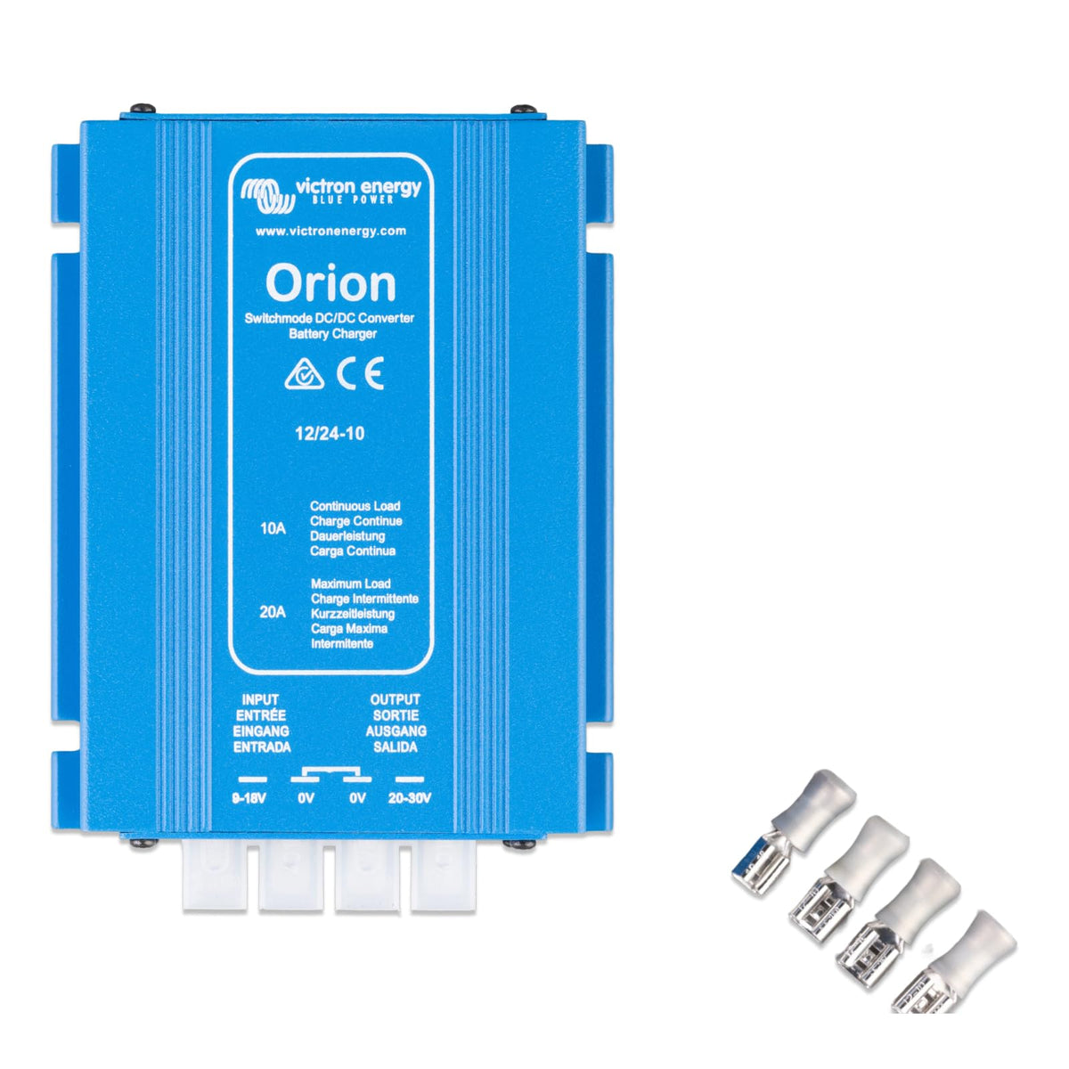  Victron Energy Orion 12/24V DC-DC converter showing high efficiency for 12V to 24V systems.