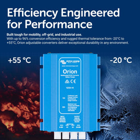 Victron Energy Orion parallel setup demonstrating increased output up to five units.