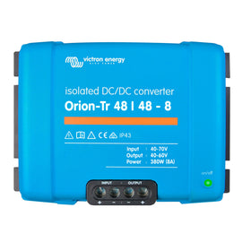 Victron Energy Orion-Tr 48V 8A DC-DC converter; compact unit ideal for reliable vehicle power.
