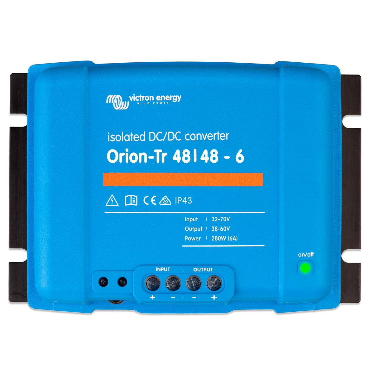 Victron Energy Orion-Tr DC-DC converter 48V-6A for sensitive electronics.