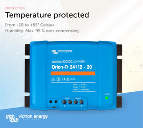 Victron Energy Orion-Tr IP43 protected image shows splash resistance in moisture-prone areas.