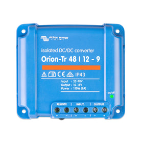 Victron Energy Orion-Tr front panel view showing compact DC-DC conversion for reliable vehicle power
