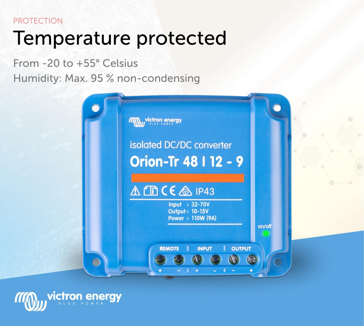 Victron Energy Orion-Tr isolated version shown for clean ground separation and safer power routing
