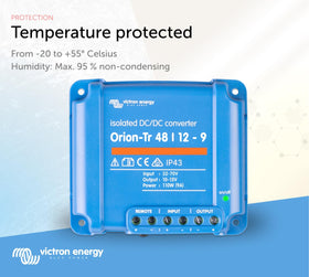 Victron Energy Orion-Tr isolated version shown for clean ground separation and safer power routing