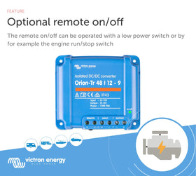 Victron Energy Orion-Tr screw-terminal installation demonstrates easy wiring for dual battery setups
