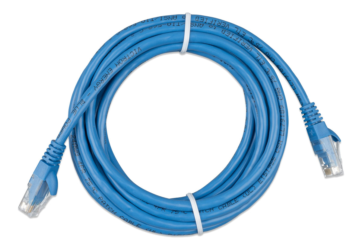 Victron Energy RJ45 connector close-up showing precise pinout and reliable connection