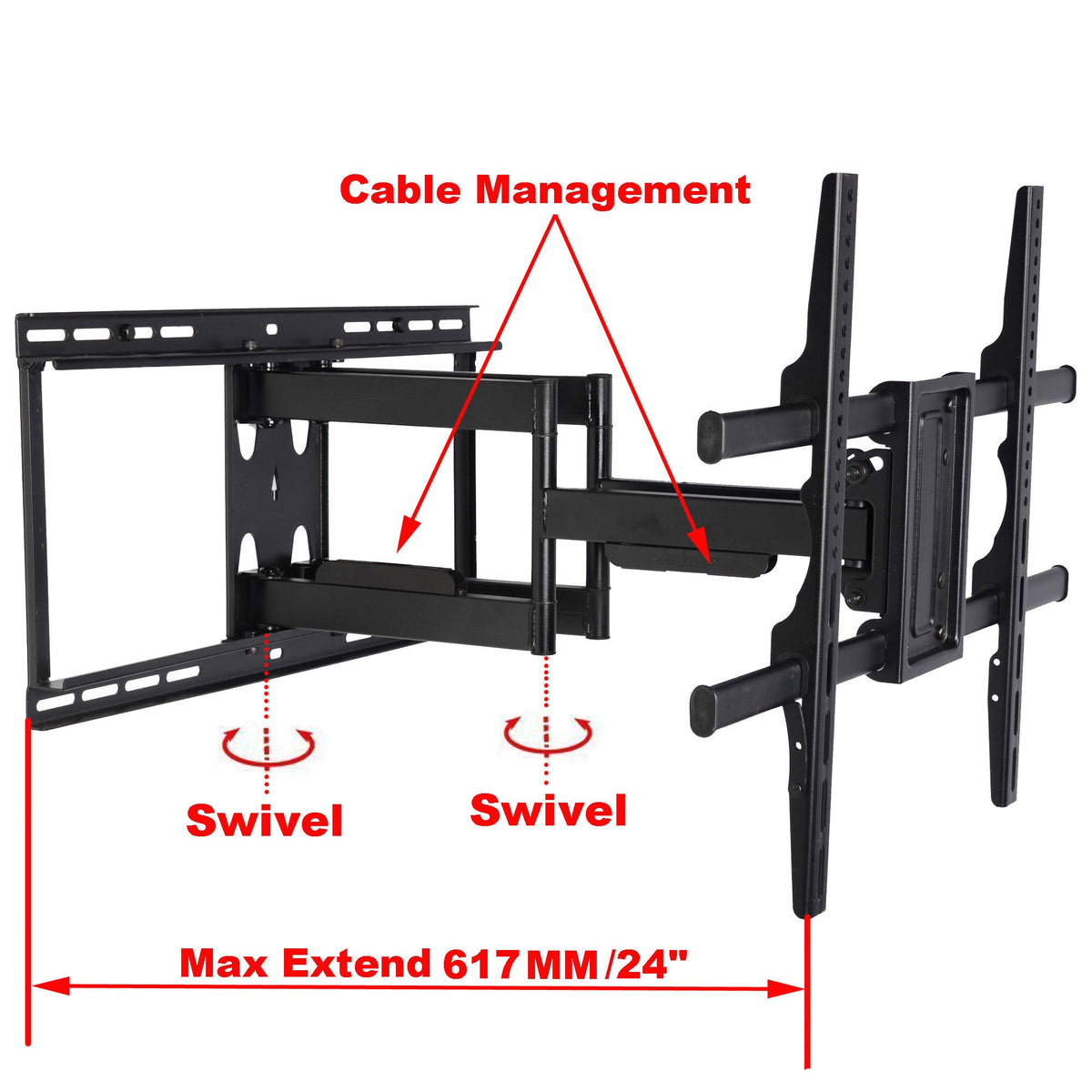 VideoSecu fits patterns from 200x200 to 684x400 for versatile mounting.