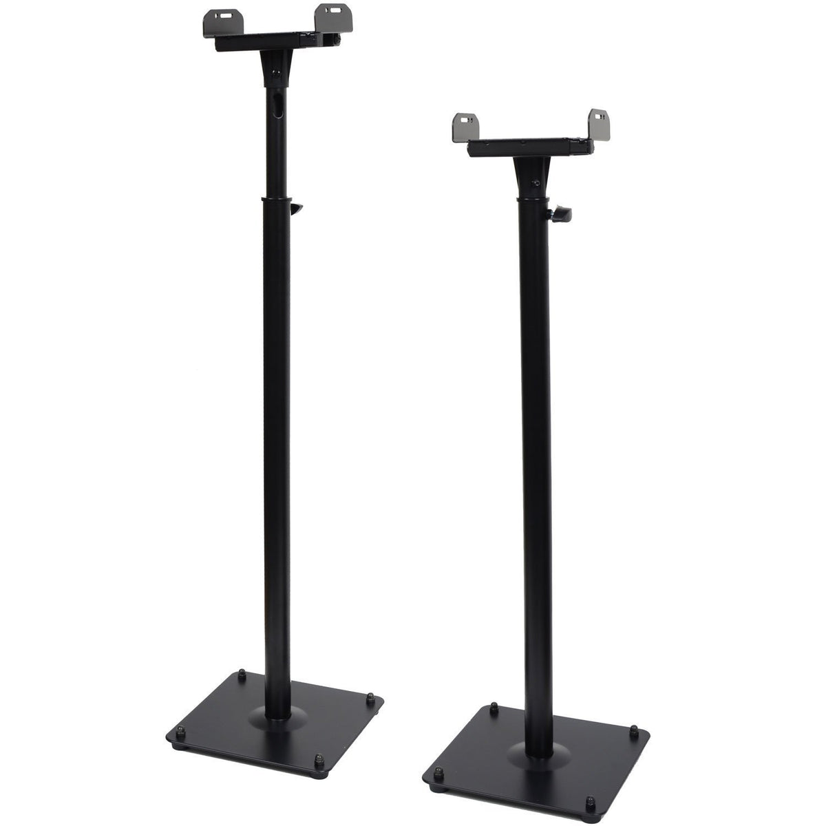 VideoSecu front view pair of black speaker stands showing stable bases and columns