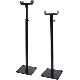VideoSecu front view pair of black speaker stands showing stable bases and columns
