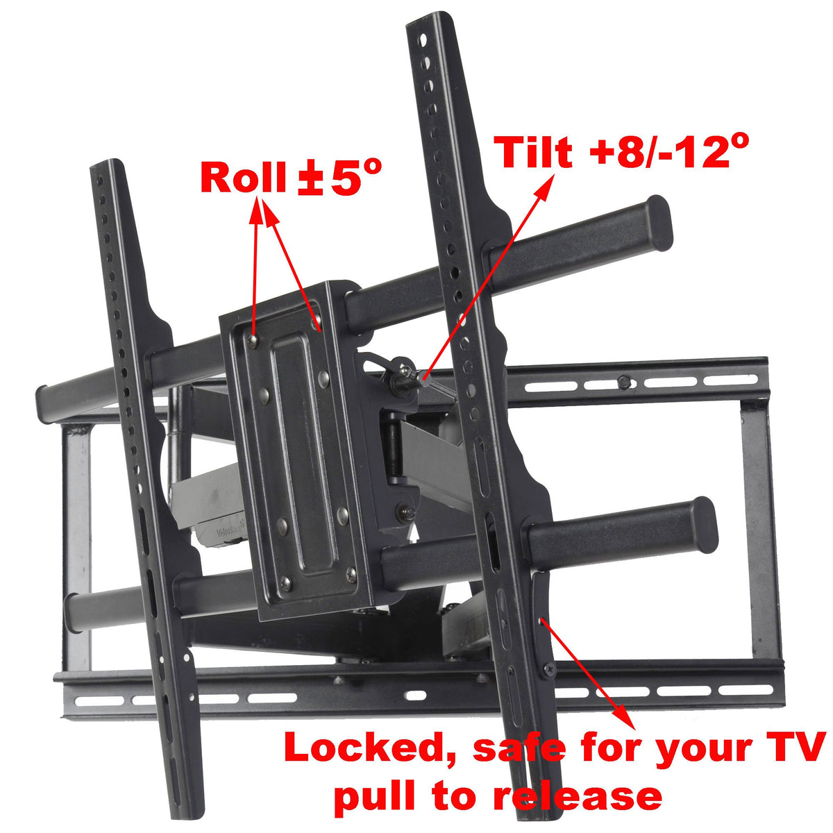 VideoSecu heavy-duty TV bracket supports up to 135 pounds for large screens.