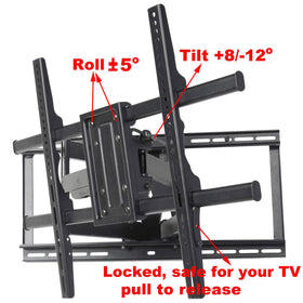VideoSecu heavy-duty TV bracket supports up to 135 pounds for large screens.