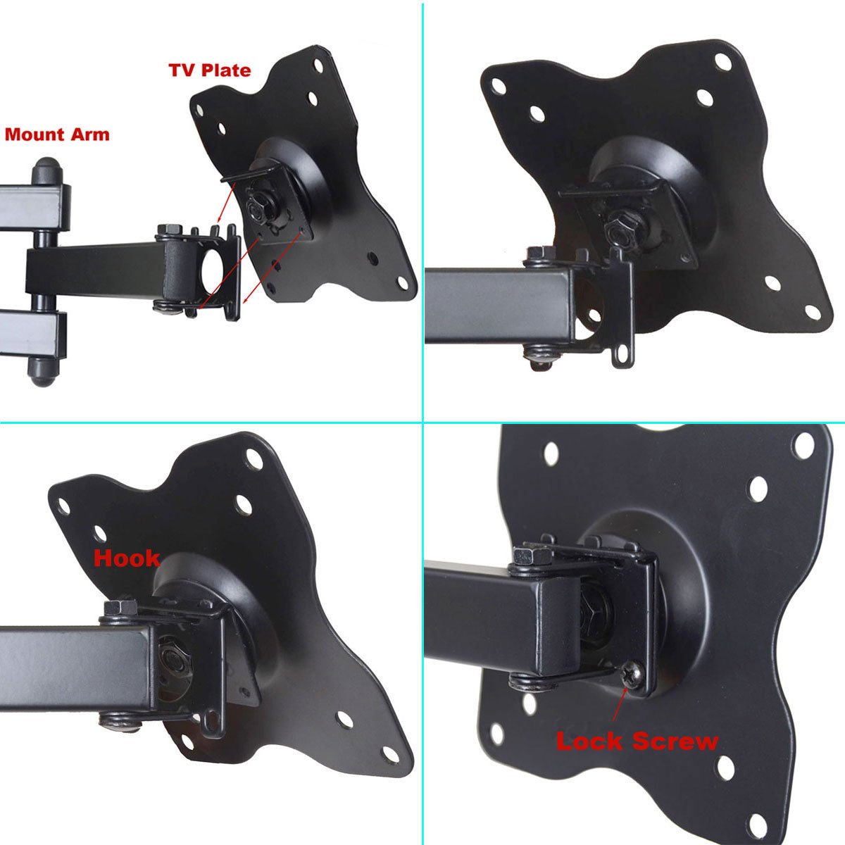 VideoSecu ML12B removable plate detached for single-person installation ease