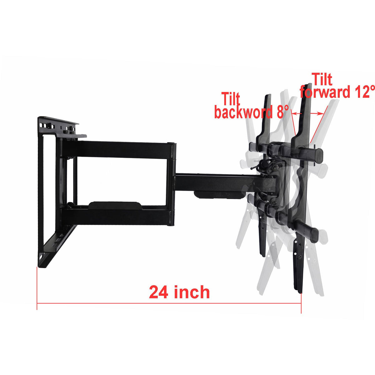 VideoSecu wall plate accommodates 25-inch stud spacing for solid installation.