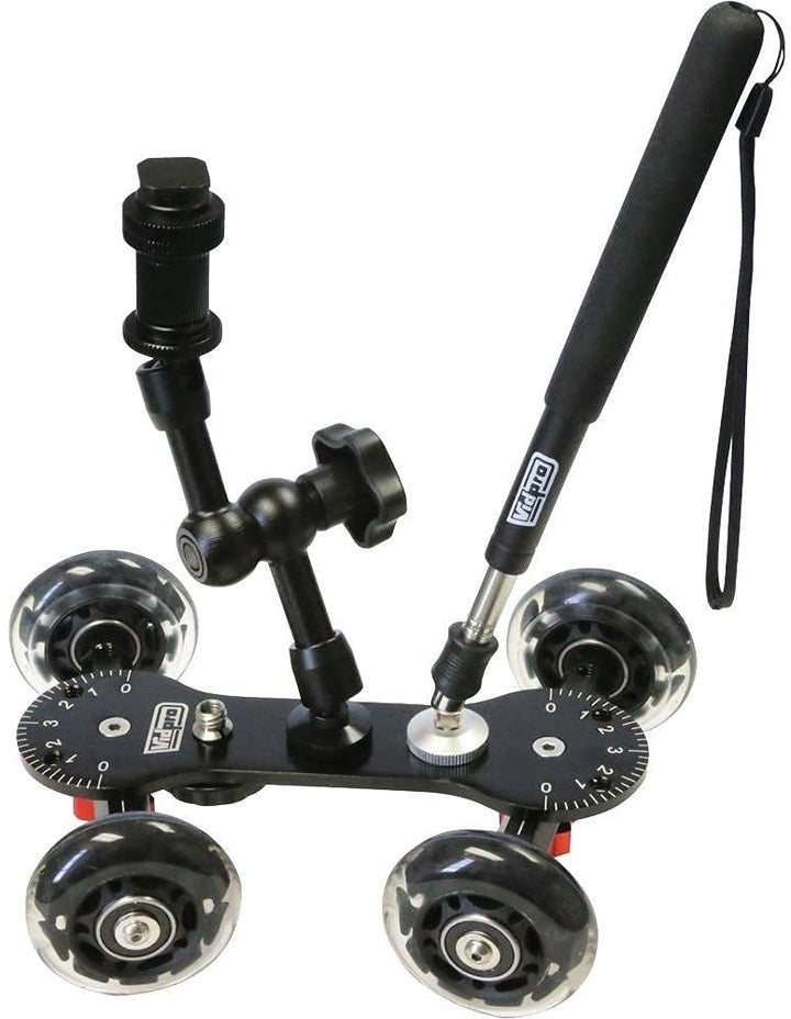 VidPro SK-22 front view showing compact dolly and smooth mobility benefit