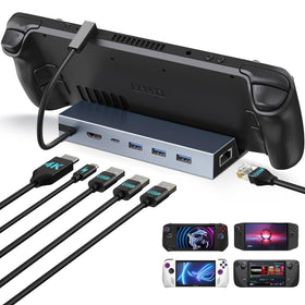 Vienon 6-in-1 Steam Deck Dock setup for versatile gaming connectivity