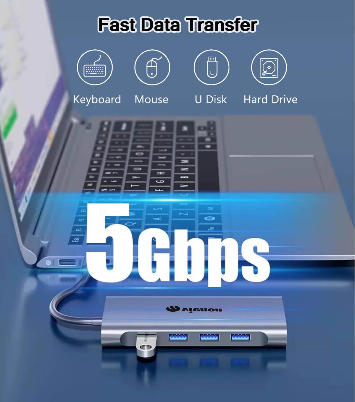 Vienon compatible with MacBook Pro and other Type-C laptops.