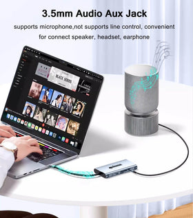 Vienon USB-C 3.0 and USB-A 3.0 ports with fast data.