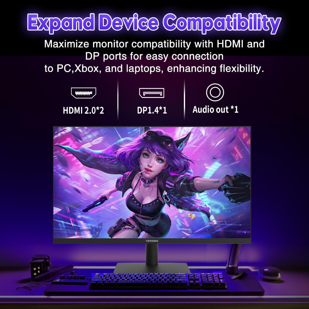 Viewedge 110% sRGB coverage delivers vibrant color in games.