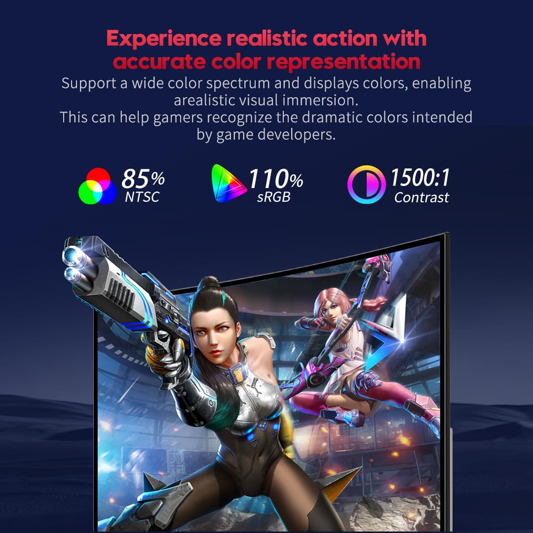 Viewedge 1800R curve minimizes distortion and supports long sessions comfortably