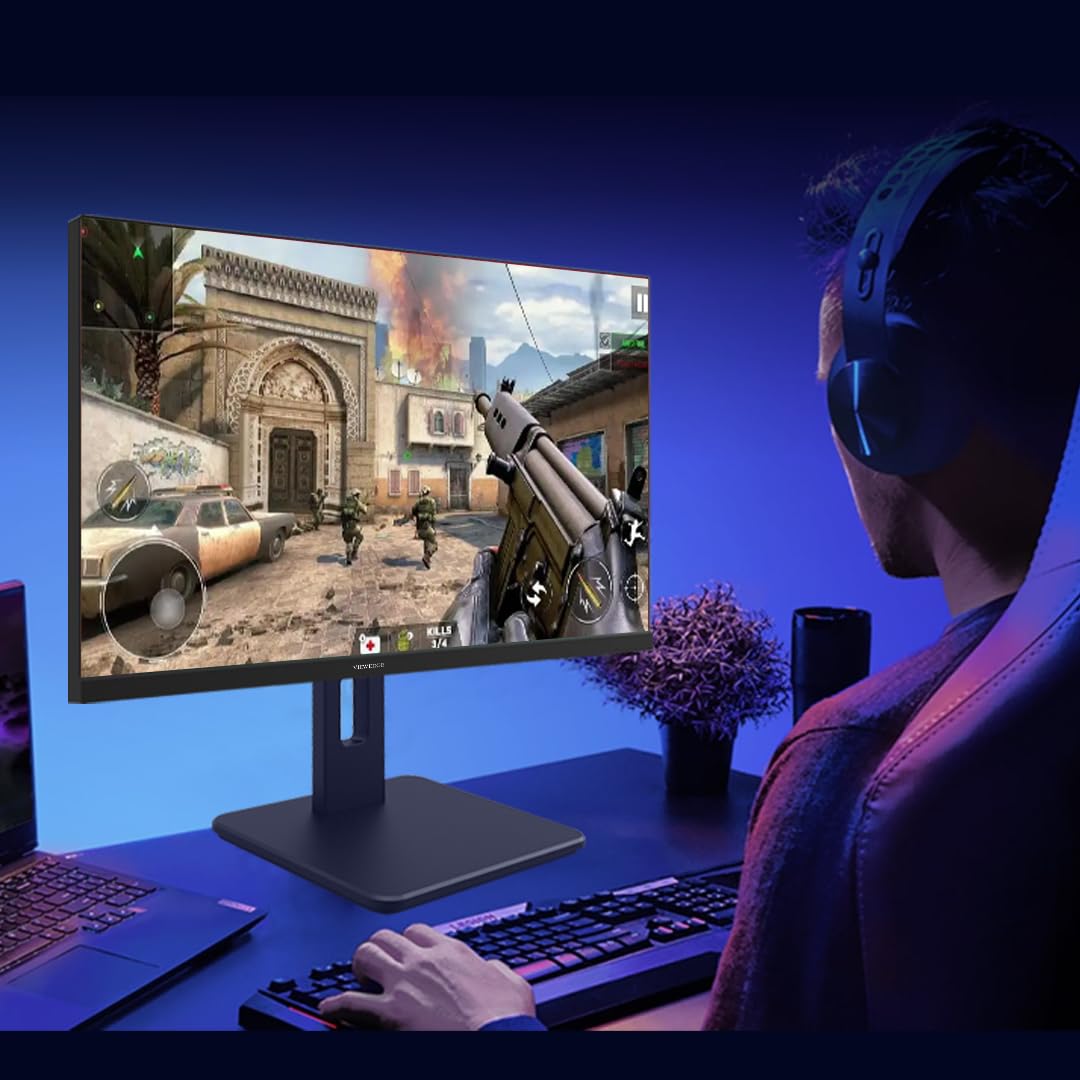 Viewedge 4K monitor screen UI image suggests sharp text and fast navigation.