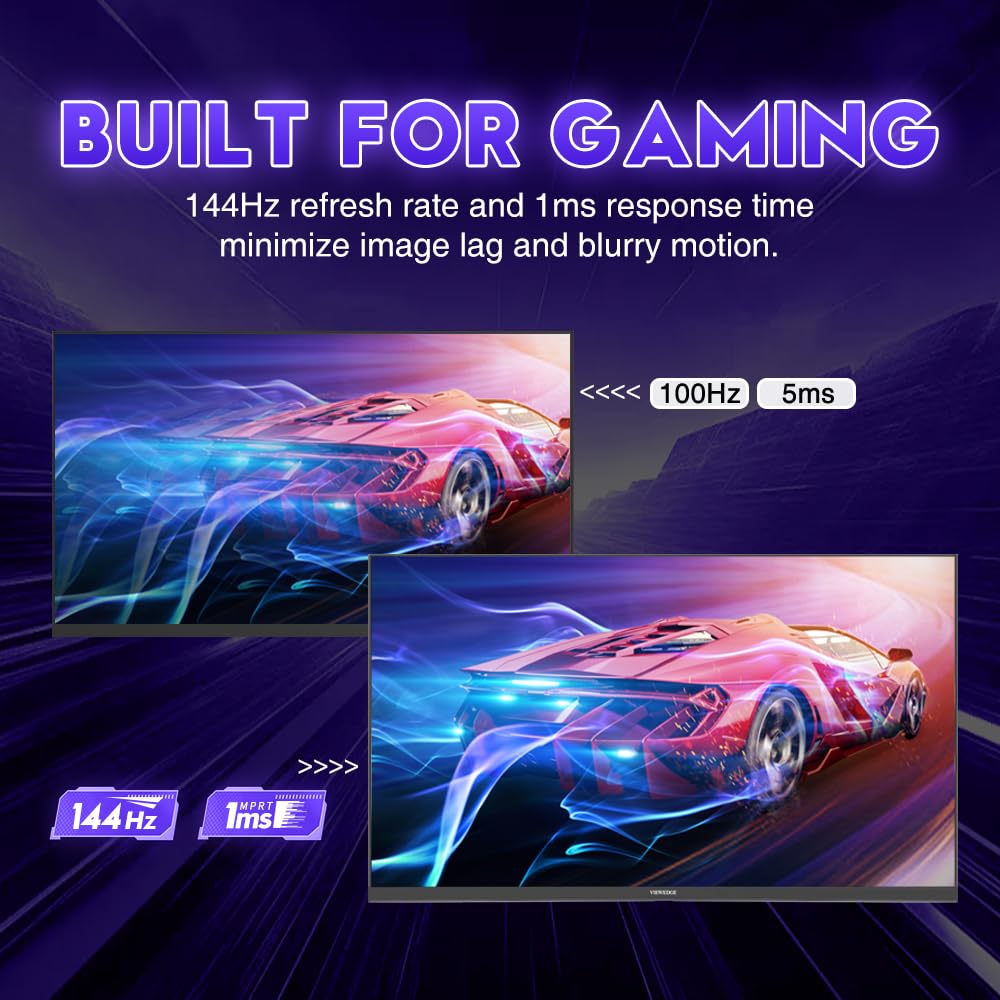 Viewedge gaming monitor 144Hz highlight smooth motion during fast-paced play.